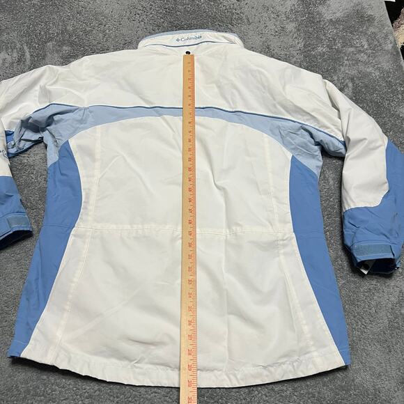 Columbia Coat Womens XL 3 in 1 Interchange Winter Jacket Off White Blue - Picture 10 of 10